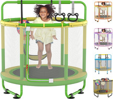 60" Trampoline for Kids, 5Ft Toddler Mini 6-In-1 Trampoline Indoor Outdoor with