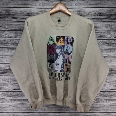 Taylor Swift Sweatshirt Adult Large Beige The Eras Tour Crewneck Music Oversized