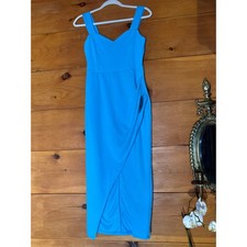 Lulus Always Beautiful Teal Sleeveless Tulip Midi Dress Party Holiday Medium
