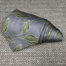 Giorgio Armani Cravatte Mens Tie Gray Green Floral Necktie Silk 59" 3 3/4" Italy
