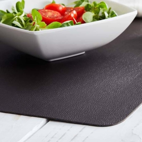 Tovagliette Americane Les Chic Nere Ecopelle 30x43 cm 4pz - Leone - Ristorante - Foto 4 di 4