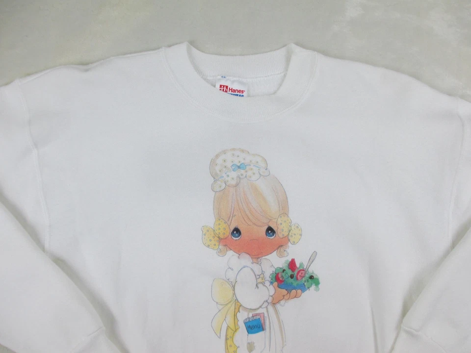 Suéter DE COLECCIÓN Precious Moments Mujer Mediano Blanco Pullover Angel EE. UU. 90s* Foto 3 de 4