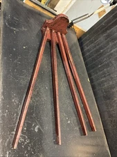 Vtg 4-Arm Clothes Drying Rack  Primitive Wood Wall Mount Laundry 26in arms