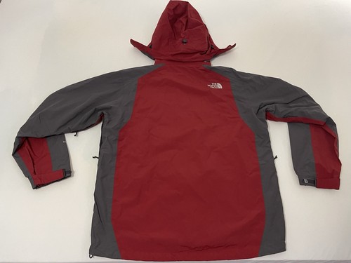 The North Face HyVent Mens Jacket Red Gray Hooded Outdoor Coat - Picture 7 of 7