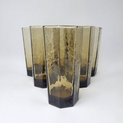 Libbey 5 1/2'' Facets Brown 12 Oz. Beverage Glass Tumbler  Set of 6