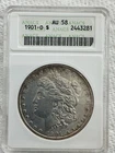 1901 O Morgan Silver Dollar in an old Anacs Slab AU 58