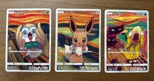 Rowlet Psyduck Eevee 3set MUNCH The SCREAM Pokemon Cards Promo Japanese 924