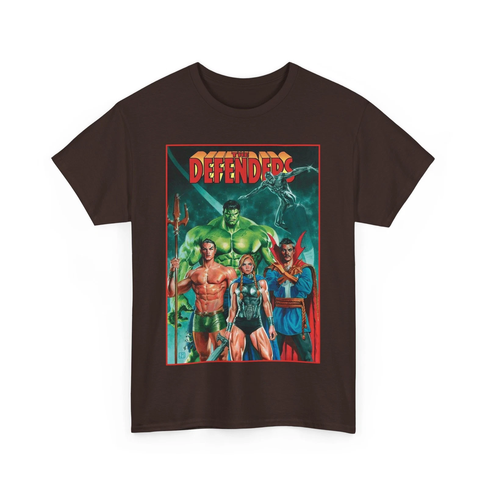Defenders T-Shirt - Dr Strange, Valkyrie, Hulk, Namor, Silver Surfer - Marvel