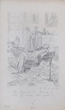 Unique illustration pencil drawing  Listed artist HARRY C TEMPLE (American 23”