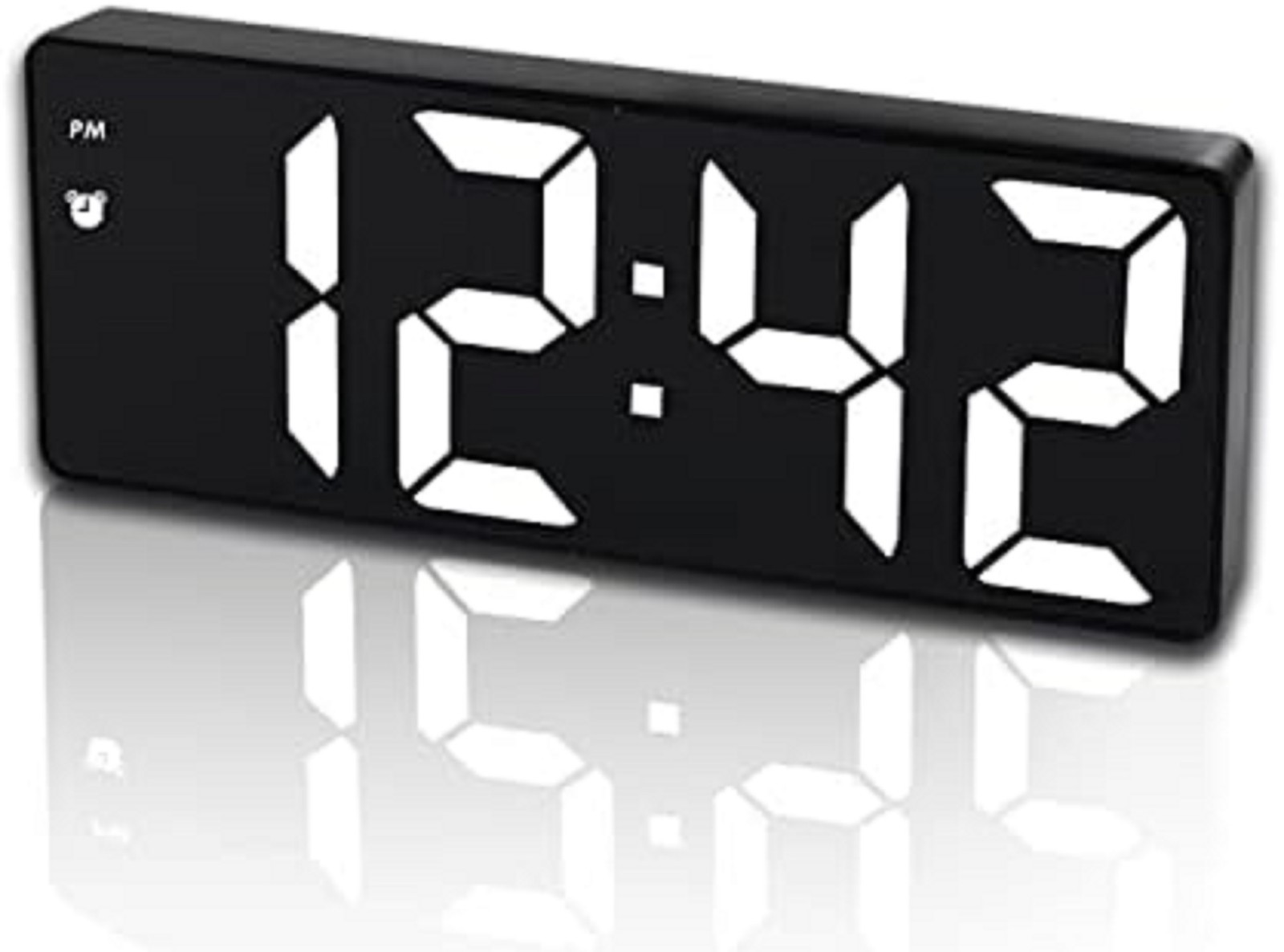 Battery Operated Digital Clock, Alarm Clock Cordless Large Big Numbers 4 Dimmer