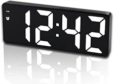 Battery Operated Digital Clock, Alarm Clock Cordless Large Big Numbers 4 Dimmer