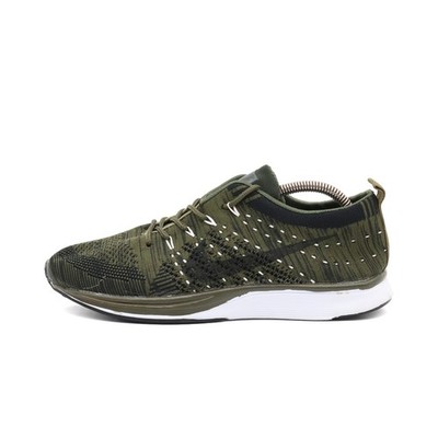 Nike Damen Flyknit Racer Sneaker olivgrün Textil Leichtgewicht Laufschuh EU 40
