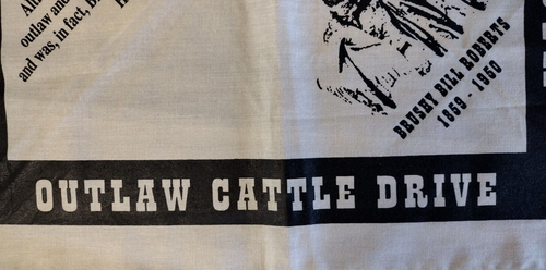 Vtg 1997 Billy The Kid Brushy Bill Roberts Outlaw Cattle Drive Texas Bandana - Picture 5 of 7