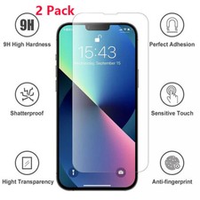 2X Tempered Glass Screen Protector For iPhone 15 14 13 12 Pro Max Mini