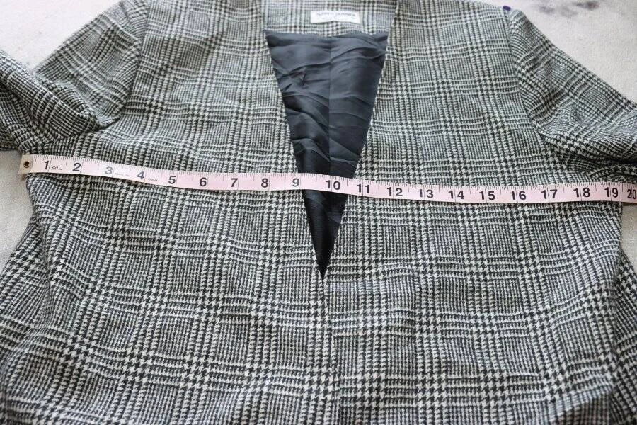 Blazer De Colección Alfred Dunner Gris A Cuadros Para Mujer Hecho en EE. UU. Talla 12 Foto 3 de 4