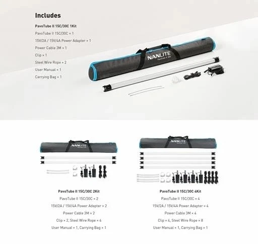 Nanlite PavoTube II 15C 30C RGBWW Full Color Handheld LED Tube Light 2700K-7500K - Image 2 of 4
