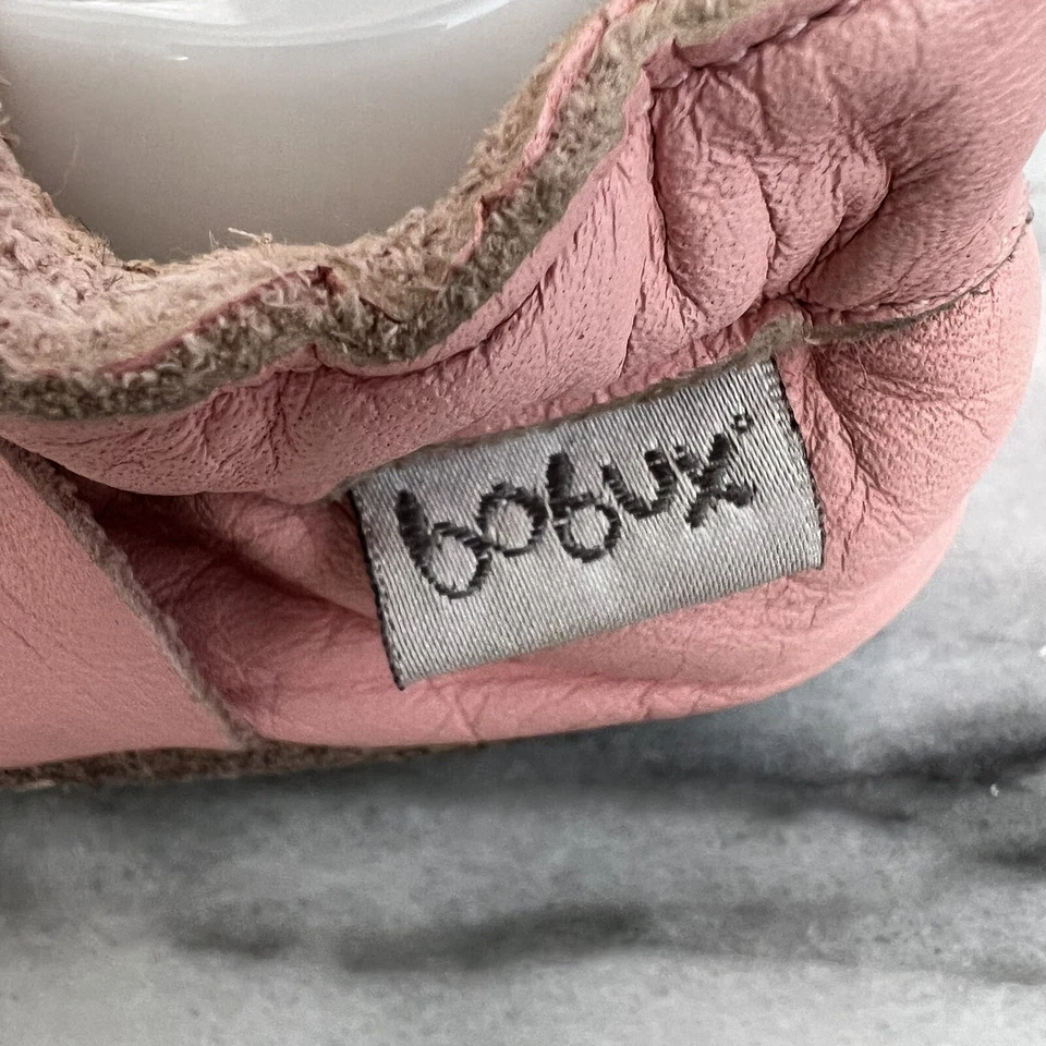 Zapatos para Cuna Bobux Bebé Infantil Talla Grande 12 18M Rosa Cuero Lazo Lavable Foto 3 de 4