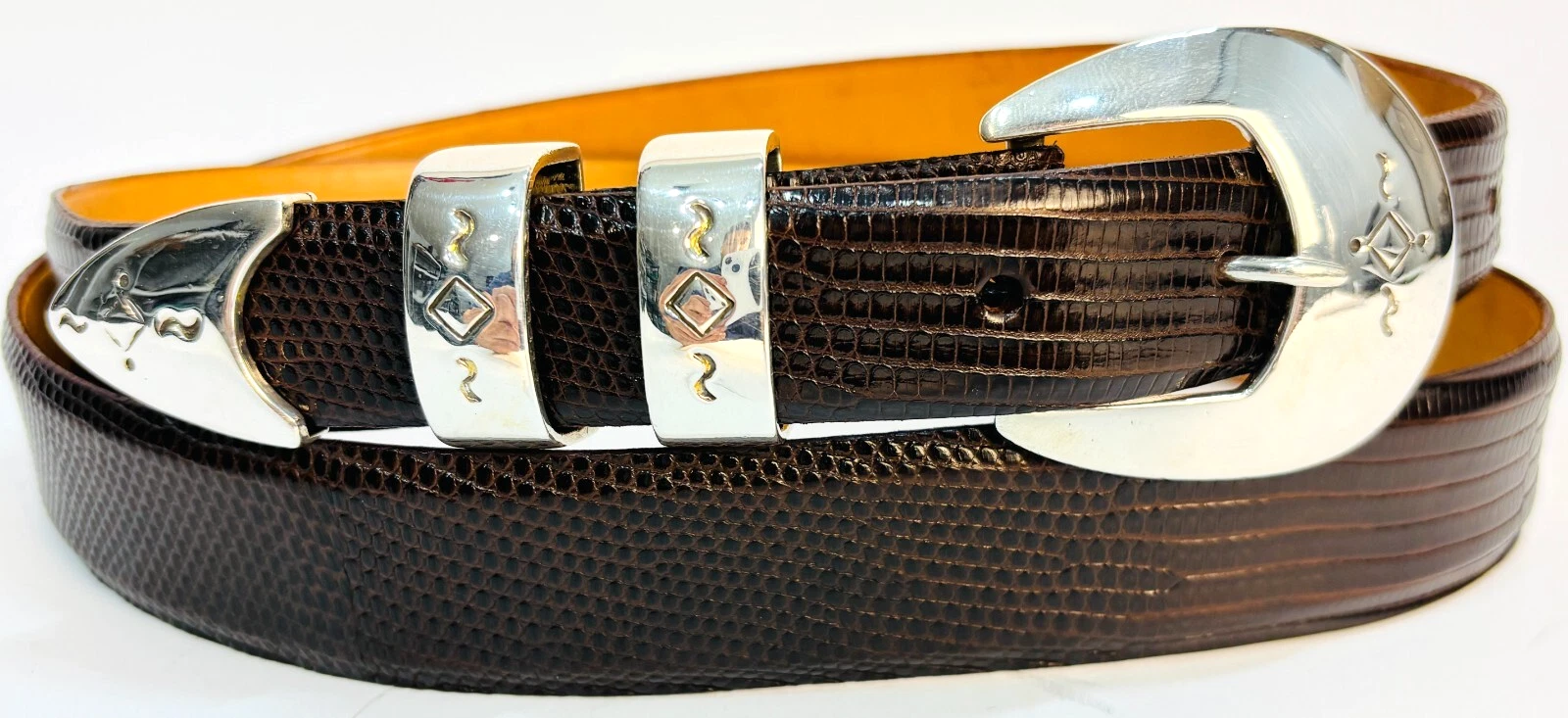 BGM MUDD Southwestern Sterling Silver .925 Ranger Belt Buckle 38 Lizard