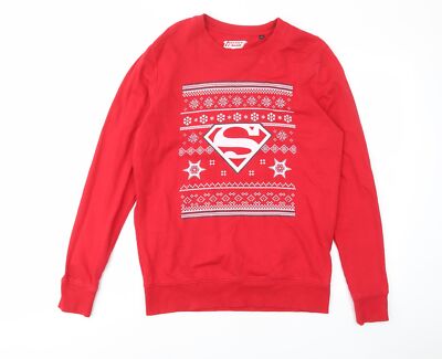 Justice League Herren Sweatshirt rot Baumwollmischung Größe S Weihnachten