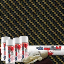 MYDIPKIT Hydro Dipping Water Transfer Print KIT CF-1172 Gold/Clr Carbon Fiber