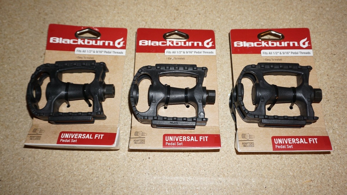 3 Set) Blackburn Universal Fit Pedal Set - Fits All 1/2