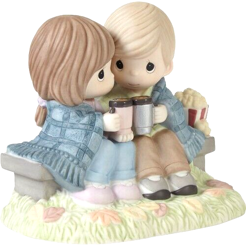 ღ New PRECIOUS MOMENTS Figurine I'M WRAPPED IN YOUR LOVE Popcorn Camping Coffee - Picture 4 of 6
