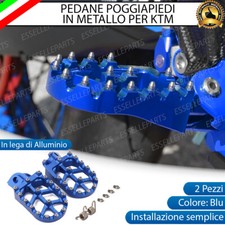 COPPIA PEDANE POGGIAPIEDI MAGGIORATE BLU IN ERGAL PER HONDA CR 125-250