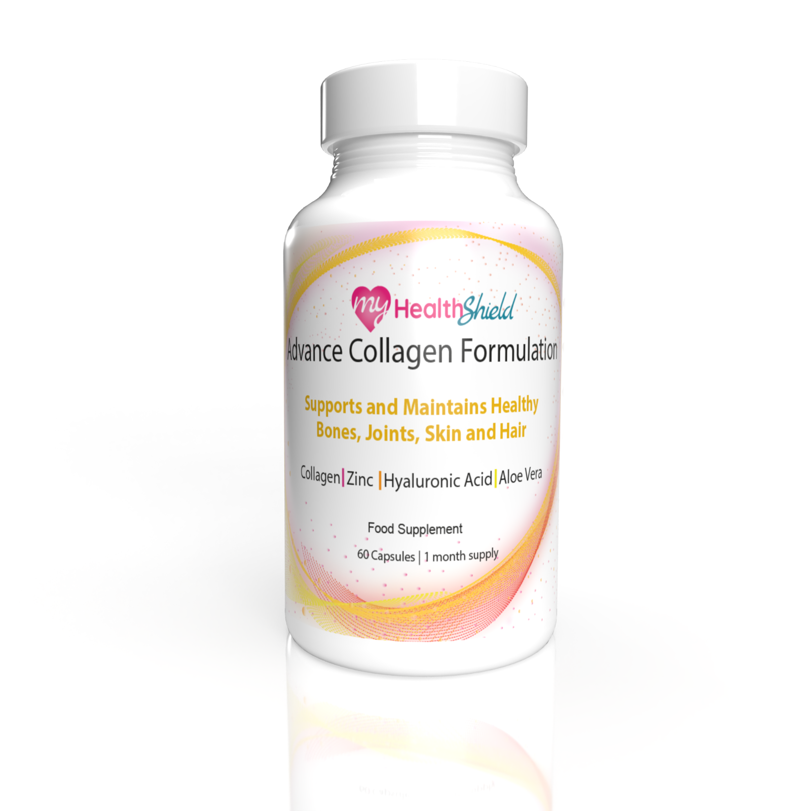 Bovine Collagen Hyaluronic Acid Capsules, 1000mg - 60 Count
