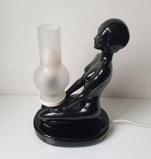 lampe table sculpture resine femme verre vintage style art deco veilleuse