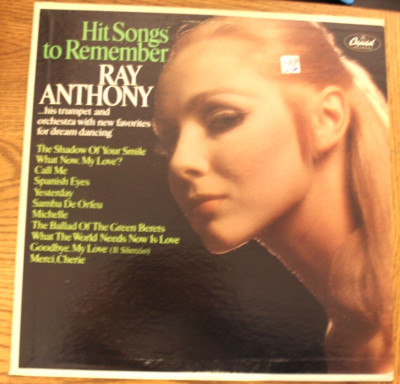 Record Album LP Ray Anthony Hit Songs to Remember Capitol SY-4643 Vinyl NM