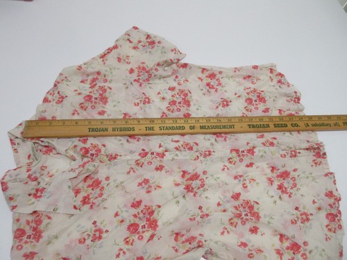 Sz XL Eddie Bauer LIGHTWEIGHT POPLIN Floral Coral Shirt Top Women's Short Sleeve - Picture 13 of 15