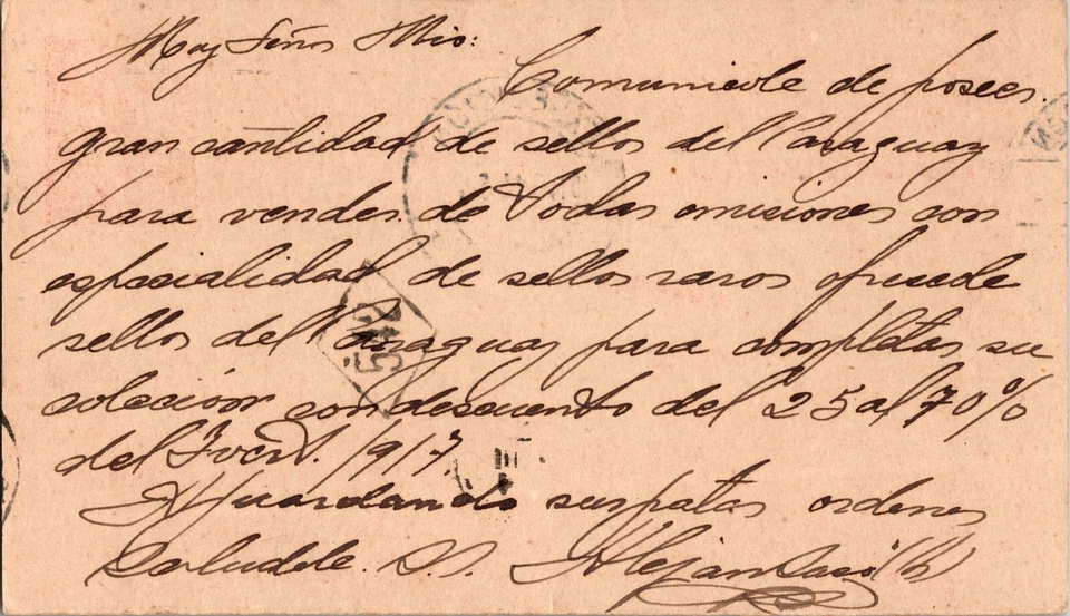 1917 Paraguay Asunción Postal Estacionaria Cubierta Postal a Argentina Buenos Aire Foto 2 de 2