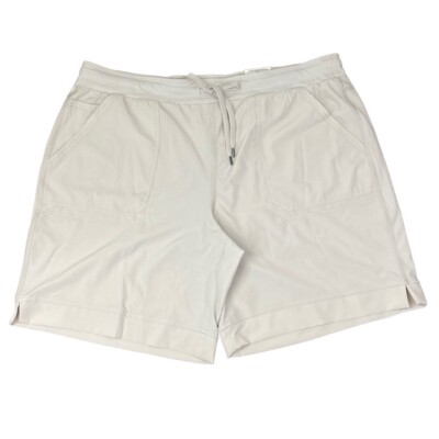 NWT Men s Bermuda Short XXL Mid Rise Easy Fit Beige Moonbeam Elastic Tie Waist 