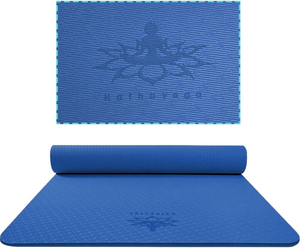 Extra Thick 72x32 Inch TPE Yoga Mat Eco Friendly 1/2 Inch Cushion