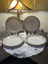 Corelle  Mirage Dinner Plates Rust  Beige Multicolor--Set Of 4--10 1/4'