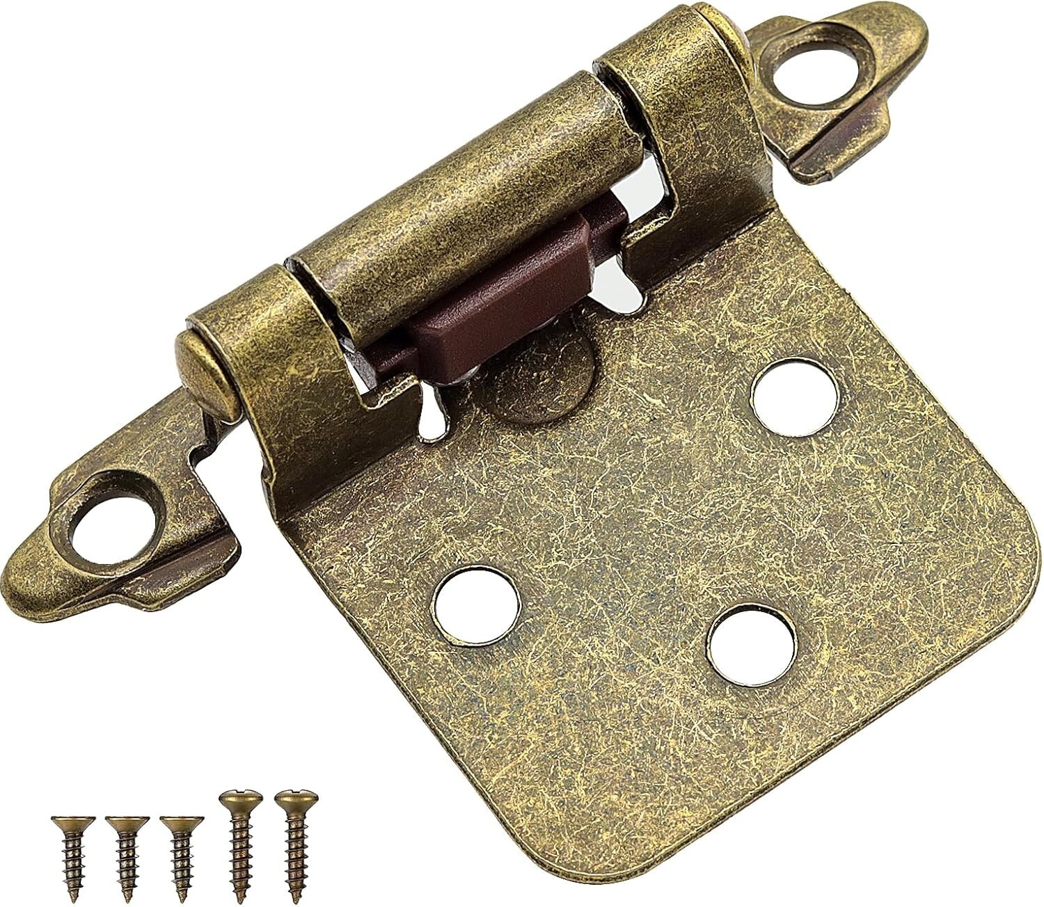Classic 50 Pack Antique Brass Overlay Cabinet Hinges for Kitchen & Bathroom