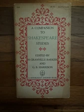 A Companion To Shakespeare Studies Edited By Baker & Harrison