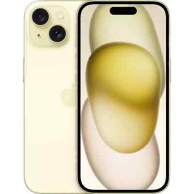 open box Apple iPhone 15+ plus  128gb Yellow color Factory Unlocked 100% battery