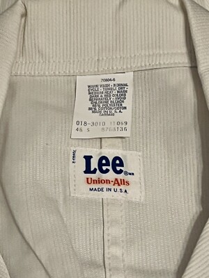 Vintage 1970s Lee Union-Alls NEW Old Stock White Coverall Jumpsuit