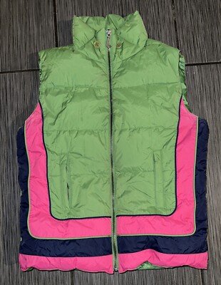 【DEARMINE】Rok String Hood Vest Juicy Couture Hot Pink Green Puffer Vest Size Small | eBay
