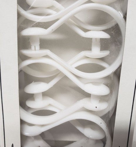 Set of 12 Standard Plastic Shower Curtain Hook Rings, WHITE COLOR - Picture 8 of 8