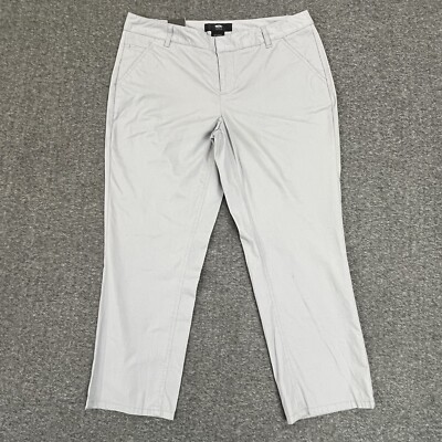 Mossimo Pants Womens 4 (30x22.5) Flat Front Gray Stretch Cropped - New