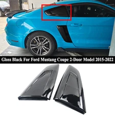 For Ford Mustang 15-22 V3 Style Side Quarter Window Louvers Rear Sun Cover Gloss