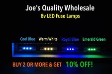 (100) LAMPADE FUSIBILI LED BLU/BIANCO 8V-STEREO/QUADRANTE/2000 3000 QR/QRX/BA/Sansui