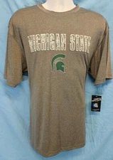 NWT Michigan State Spartans Men's Large Gray Polyester Performance T-Shirt 