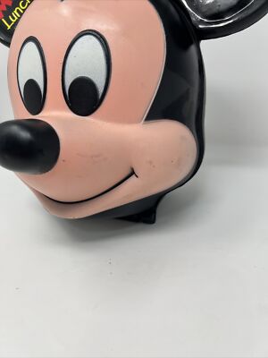 Vintage Mickey Mouse Head Lunch Box/ Aladdin Mickey Mouse Lunch