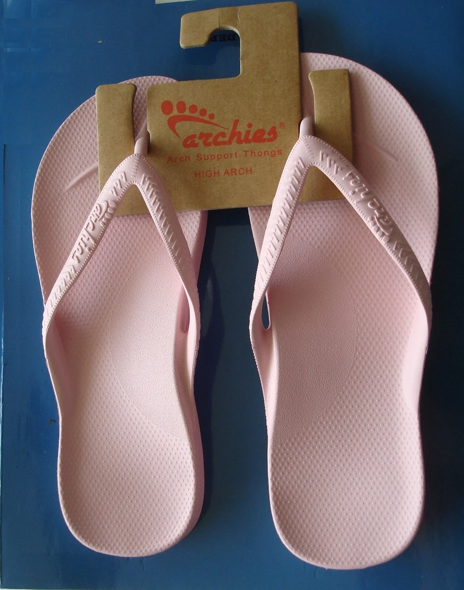 Archies Arch Support Thong Flip Flops High Arch Pink Unisex Men 4/Women 5