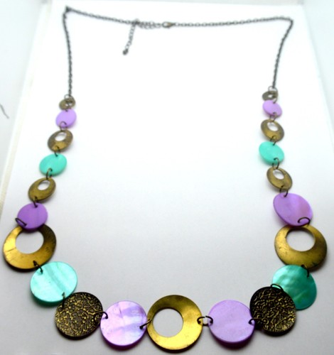 VINTAGE MOTHER OF PEARL DISC SLICES NECKLACE - 第 3/7 張圖片