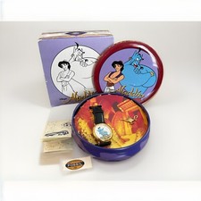 Vintage 90s Fossil Disney Aladdin “Genie’s Bottle Troubles” Watch & Pin Set