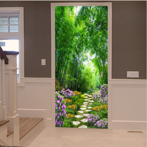3D Beautiful Bamboo Garden Living Room Door Sticker Wall Mural Photo Home  Decor | eBay
